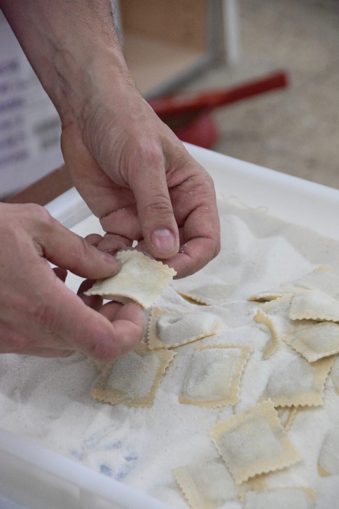 Qualitätskontrolle handgemachte Pasta